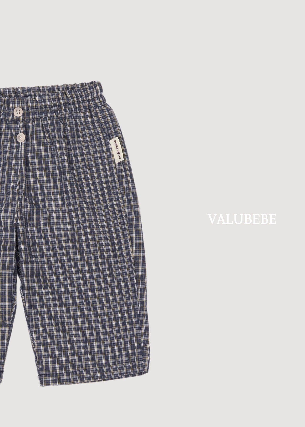 送料無料【予約】/ チェックボタンチノパンツ / valubebe