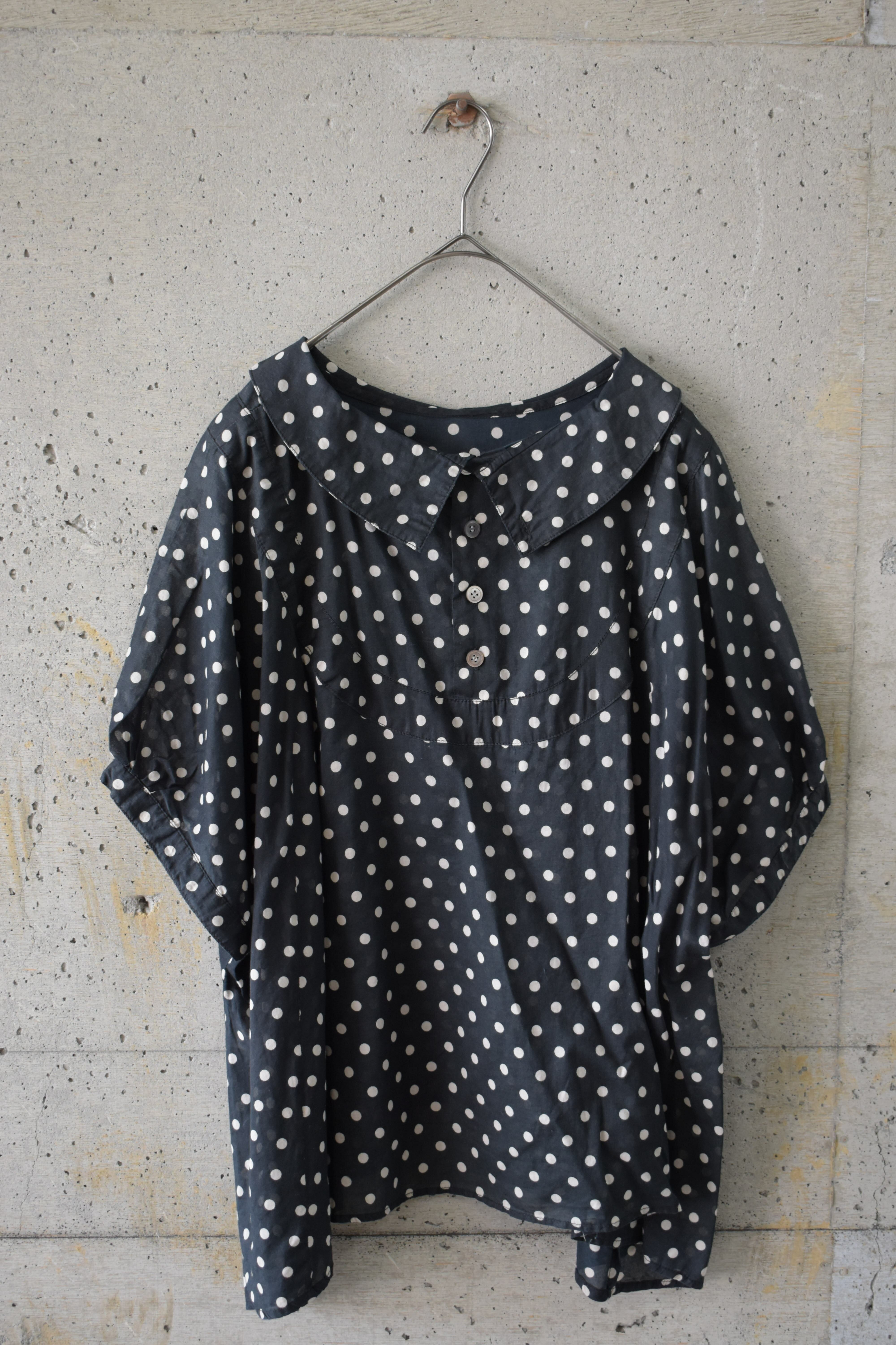 Sheer polka-dot blouse