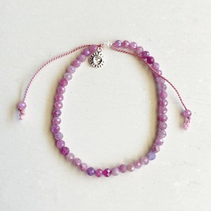 Cut beads pink sapphire bracelet