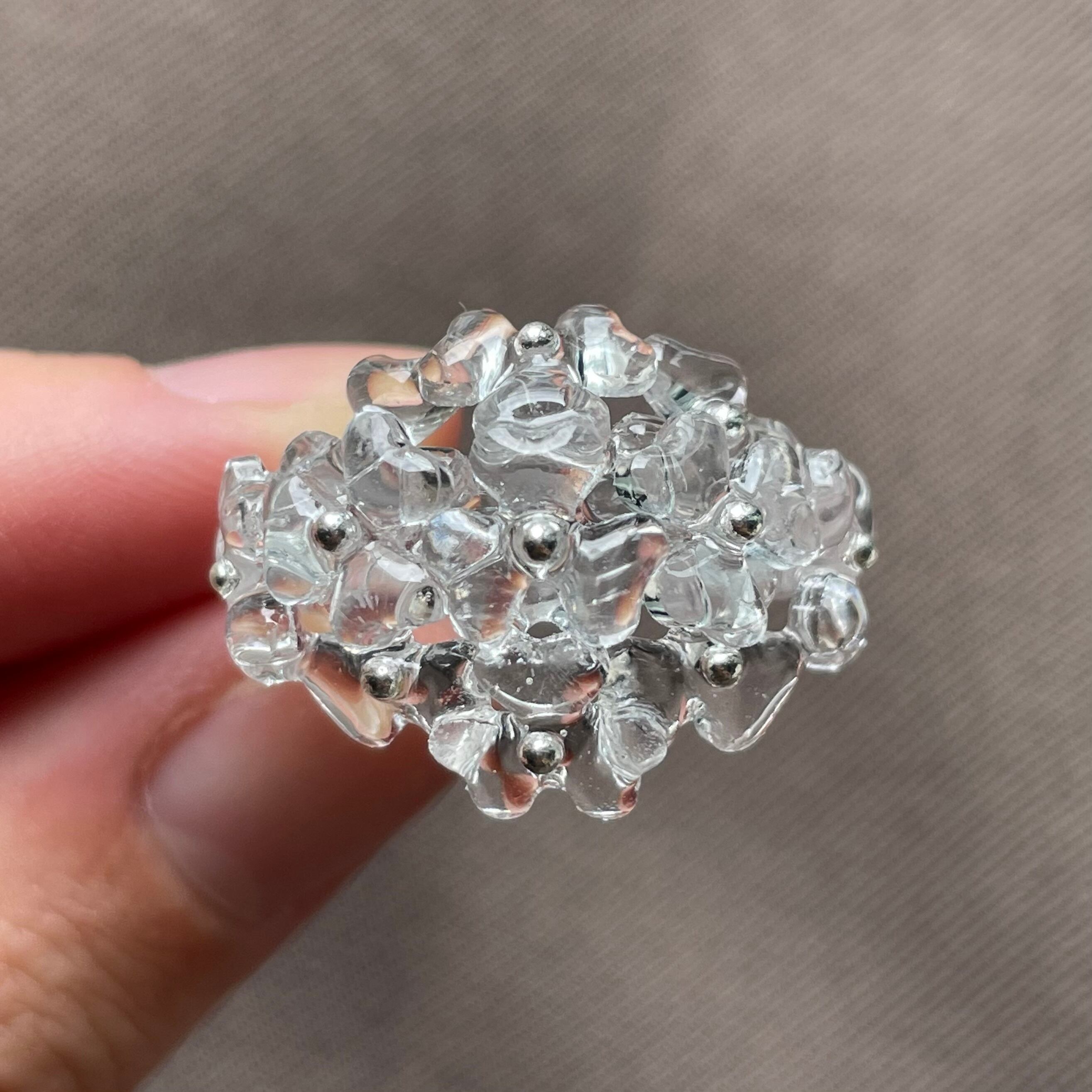 1675.スワロ入り♡ ドーム型レジンリング♡ no.11/ bouquet 花束をイメージしたブーケリング.* お花 レジンリング