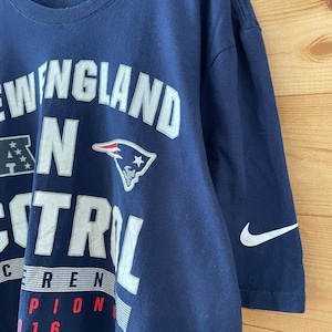 【NIKE】NFL ニューイングランド ペイトリオッツ Tシャツ アーチロゴ チャンピオン 2016 Lサイズ New England Patriots US古着 アメリカ古着