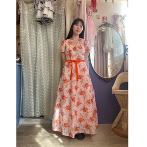 orange floral dress