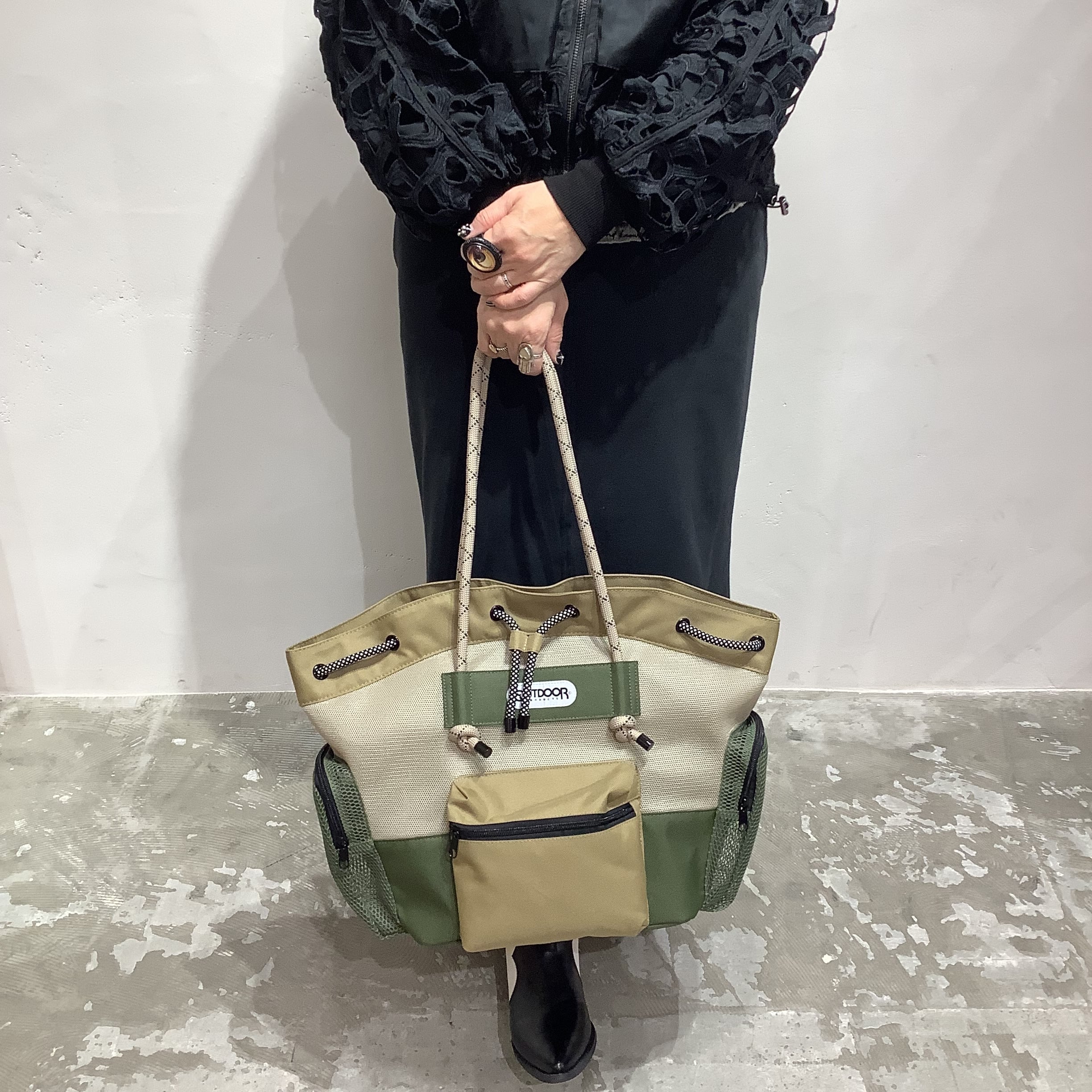 RISLEY×OUTDOOR(リズレイ×アウトドア)】メッシュトートバッグ［R2601