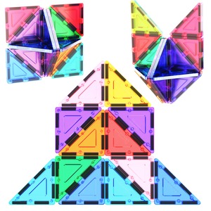 【在庫のみ】PicassoTiles 12 Pcs Magnetic Building Block Set Right Triangle Magnet Tiles Construction Toy STEM Learning Kit Educational Playset Playboard Pretend Play Stacking Blocks Child Brain Development PTE02