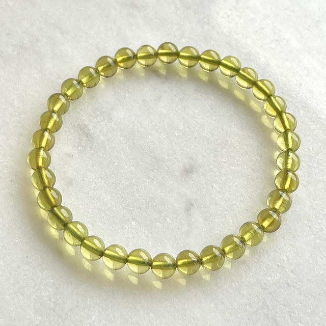 【超美石】琥珀（グリーンアンバー）　ブレスレット　1245