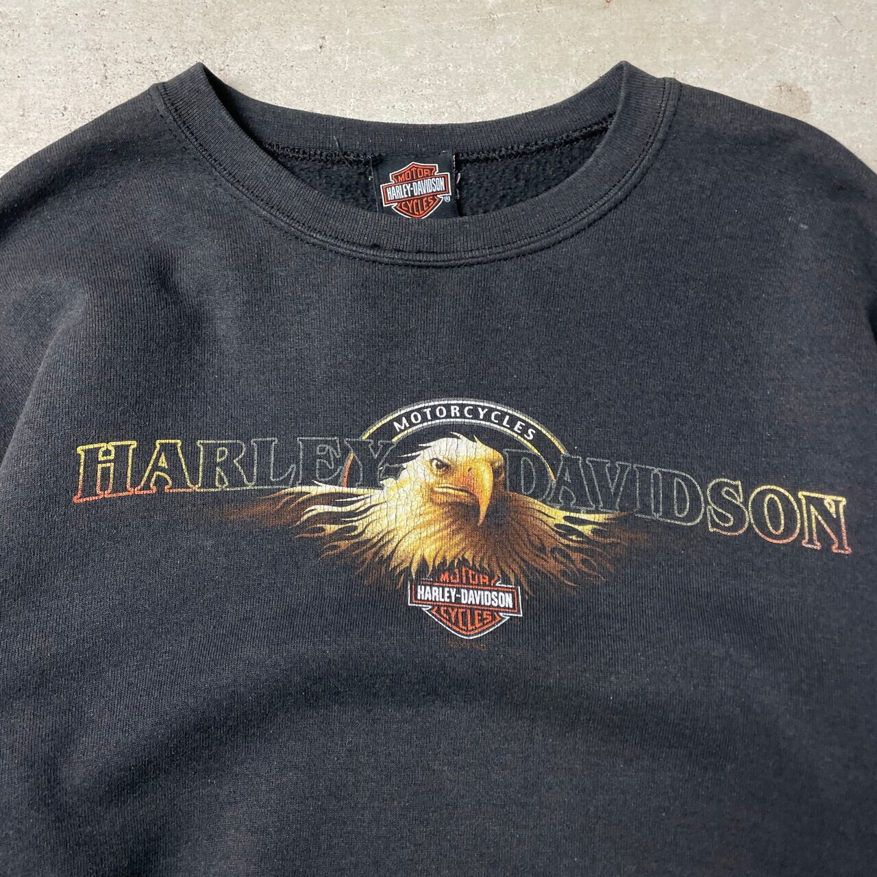 Harley-Davidsonイーグルスウェット　アメカジ古着 90年代 USA製 ハーレーダビッドソン イーグル プリント スウェット