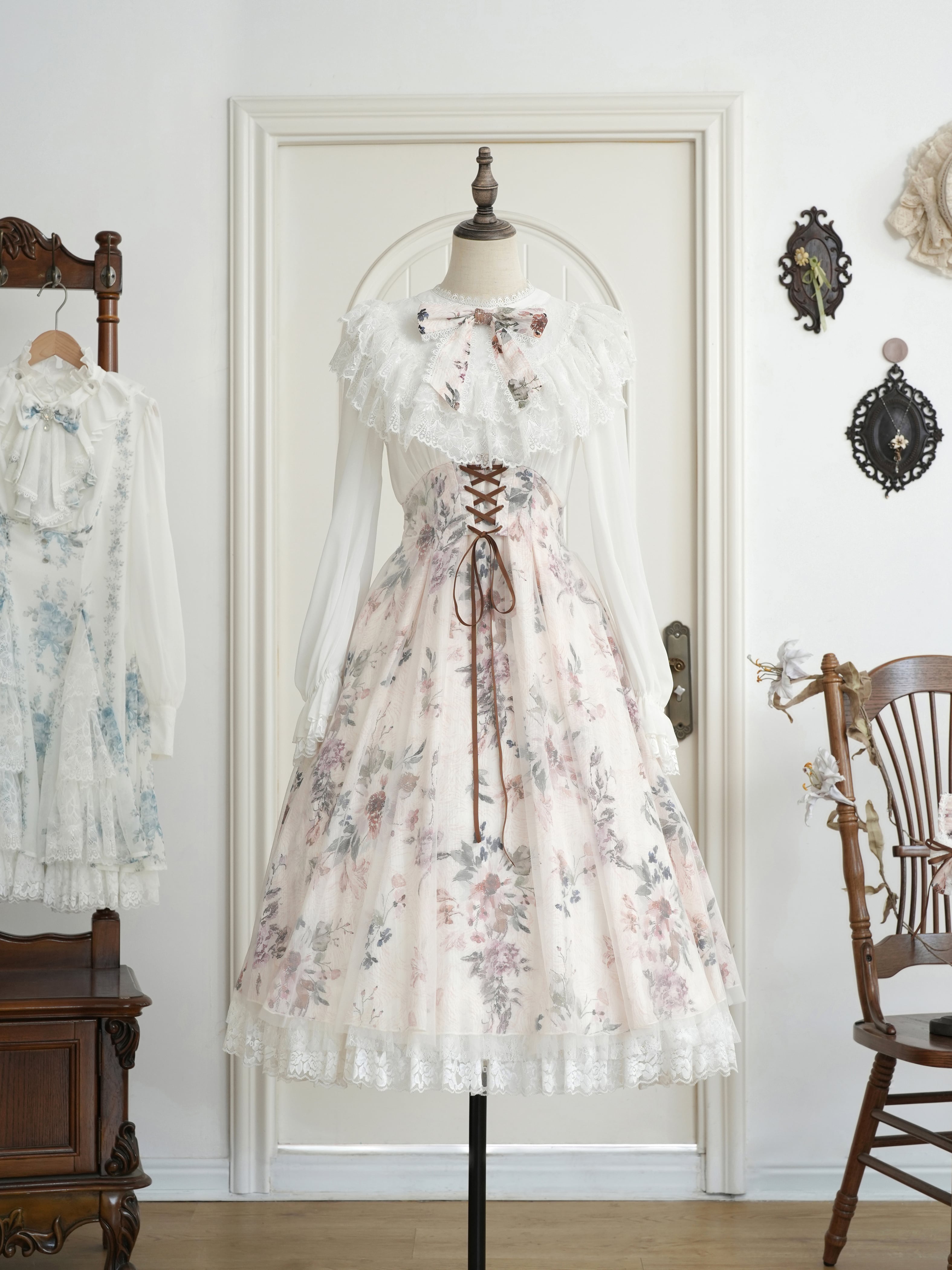 原宿店先行販売】フルール・ド・シフォン-petal- レースアップ