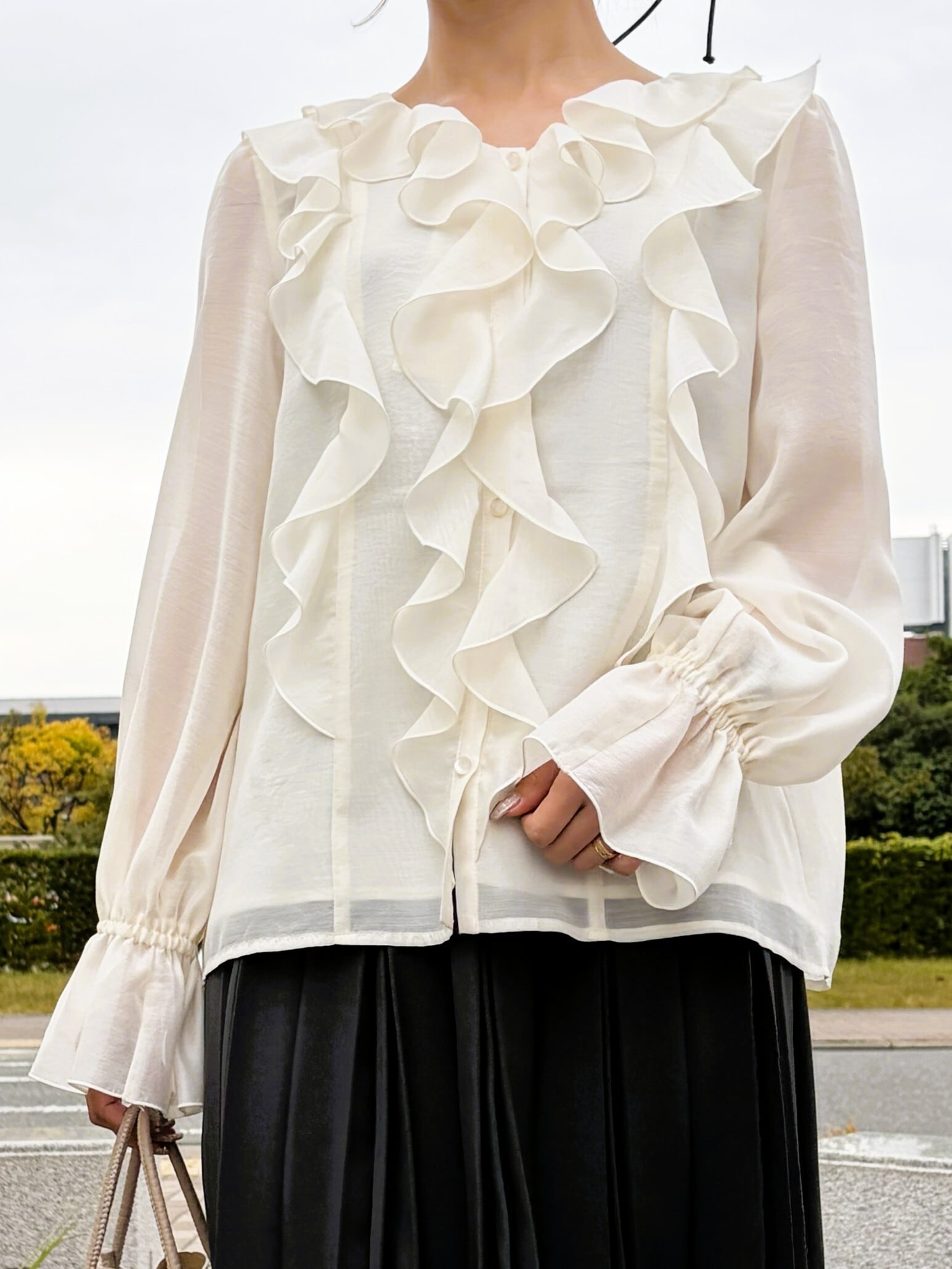 9286KT】シアーラッフルブラウス（9113-61056） | 9286 Fashion Lab