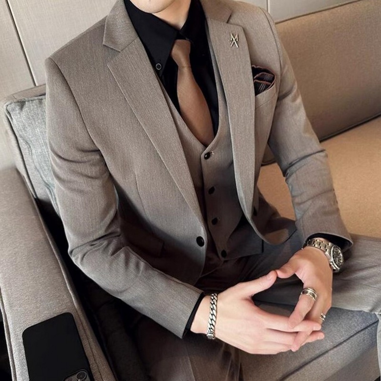 jacket + vest + 3piece british fashion suits 00235