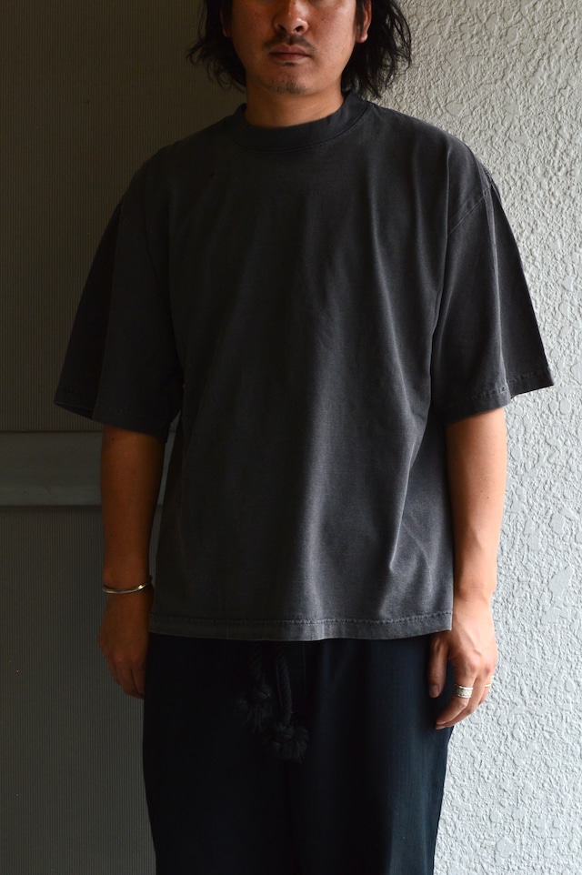 SHAKA WEAR garment dye 7.5oz drop wide fit heavy weight tee USA cotton VINTAGE BLACK シャカウェアー ガーメントダイTシャツ