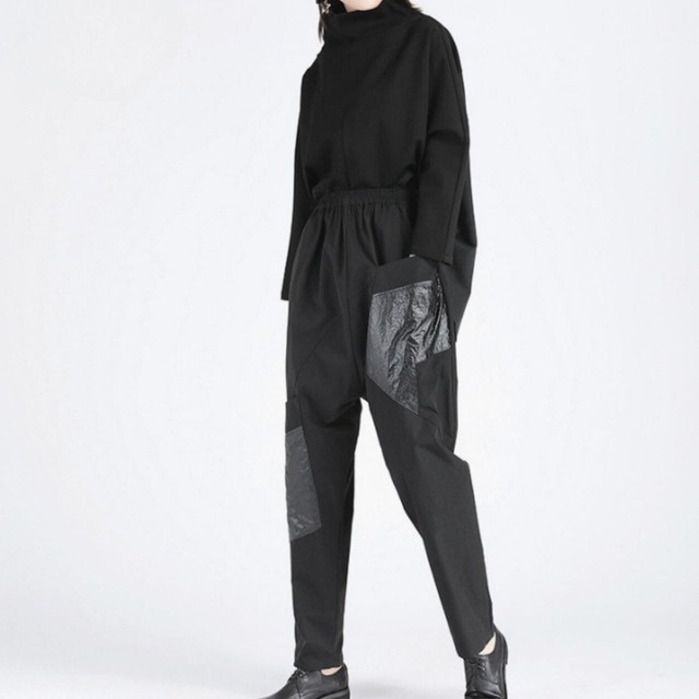 Patch pocket ankle length sarouel pants C0891