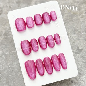 DN134 単色マグネット　ネイルチップ　ハンドメイド 長さ選べる　写真はベリーショート/ショートオーバル/ミディアムオーバル 　サイズXS/S/M/L　ツールキット付き　収納ケースあり　