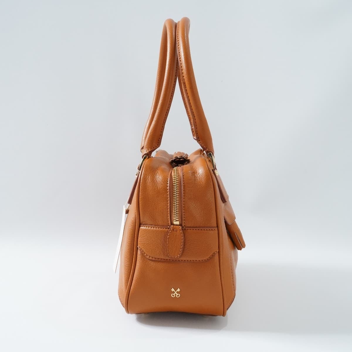 SAZABY サザビー レザーハンドバッグ ショルダー 箱型 四角 ブラウン  