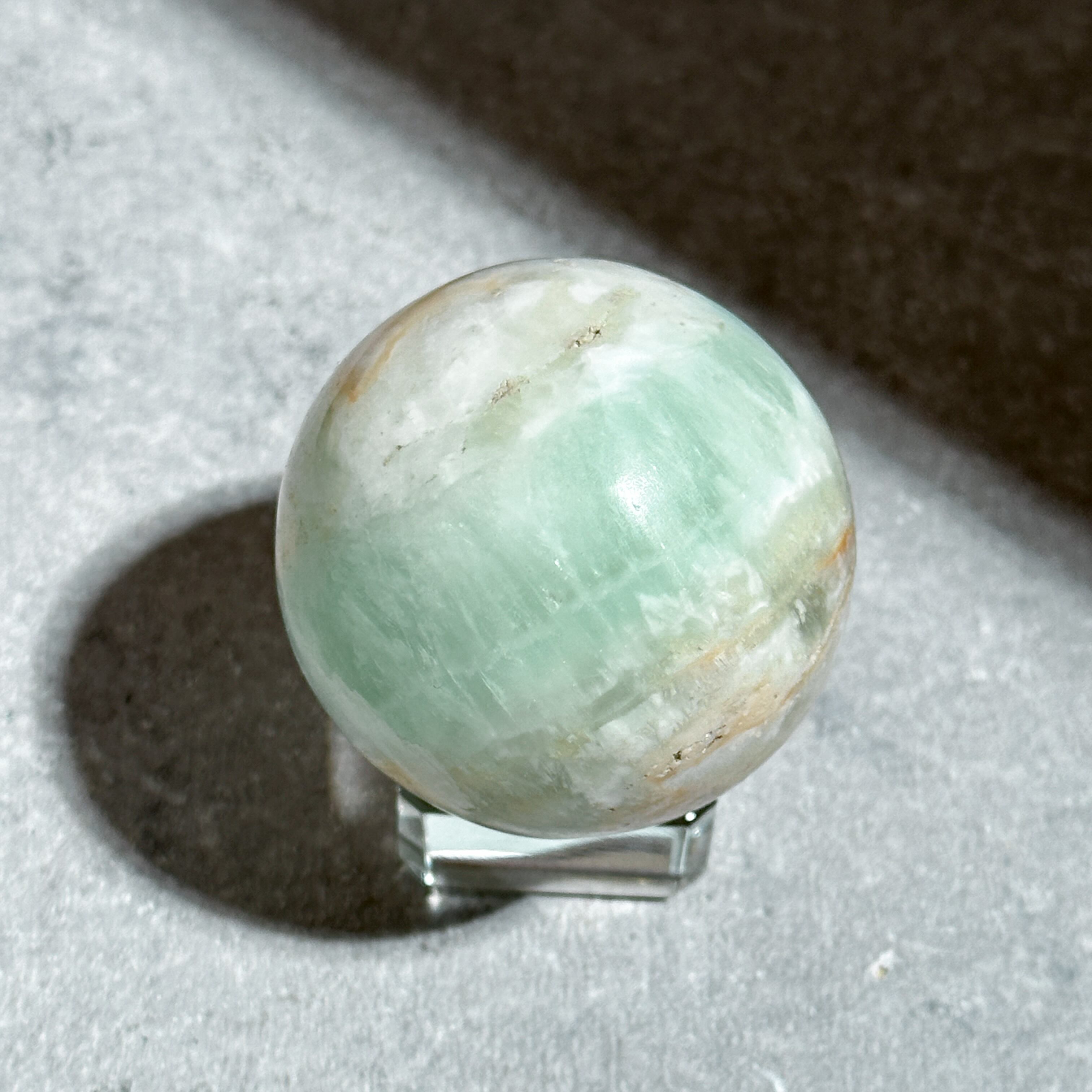 カリビアンブルーカルサイト スフィア（丸玉）01◇Caribbian Blue