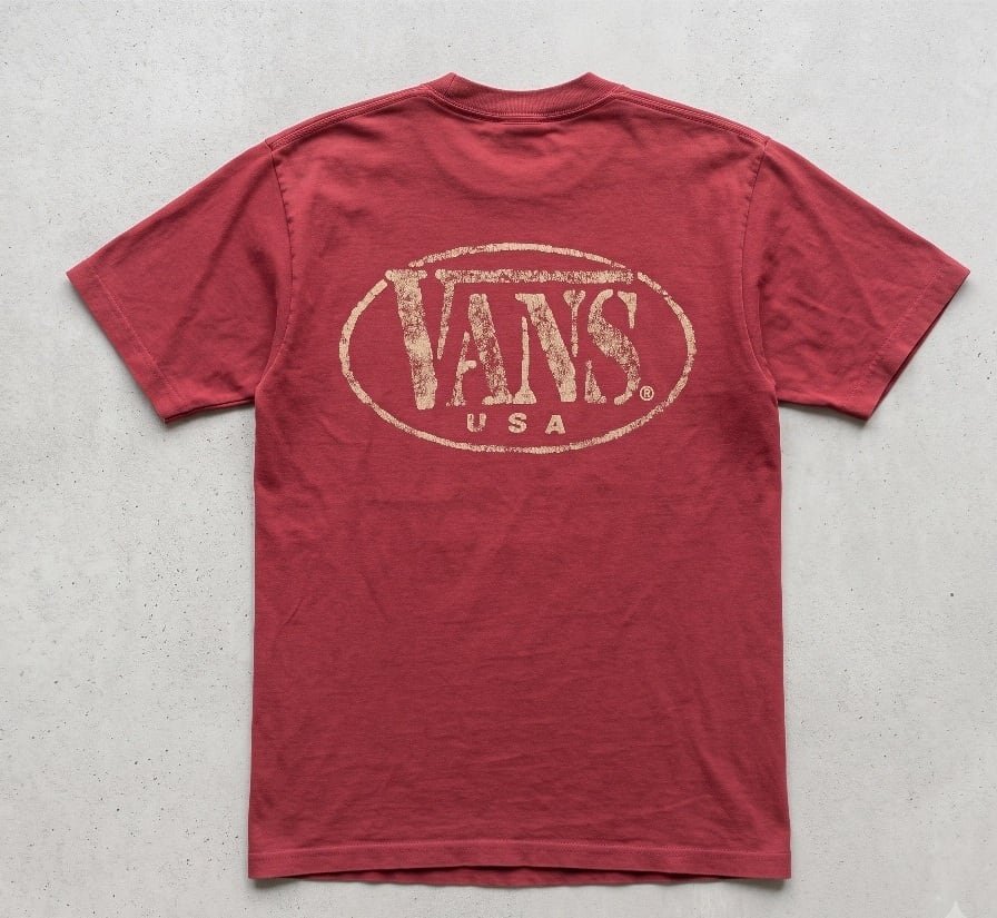 90s USA製】 VANS オーバルロゴ Tシャツ S バーガンディ 激レア