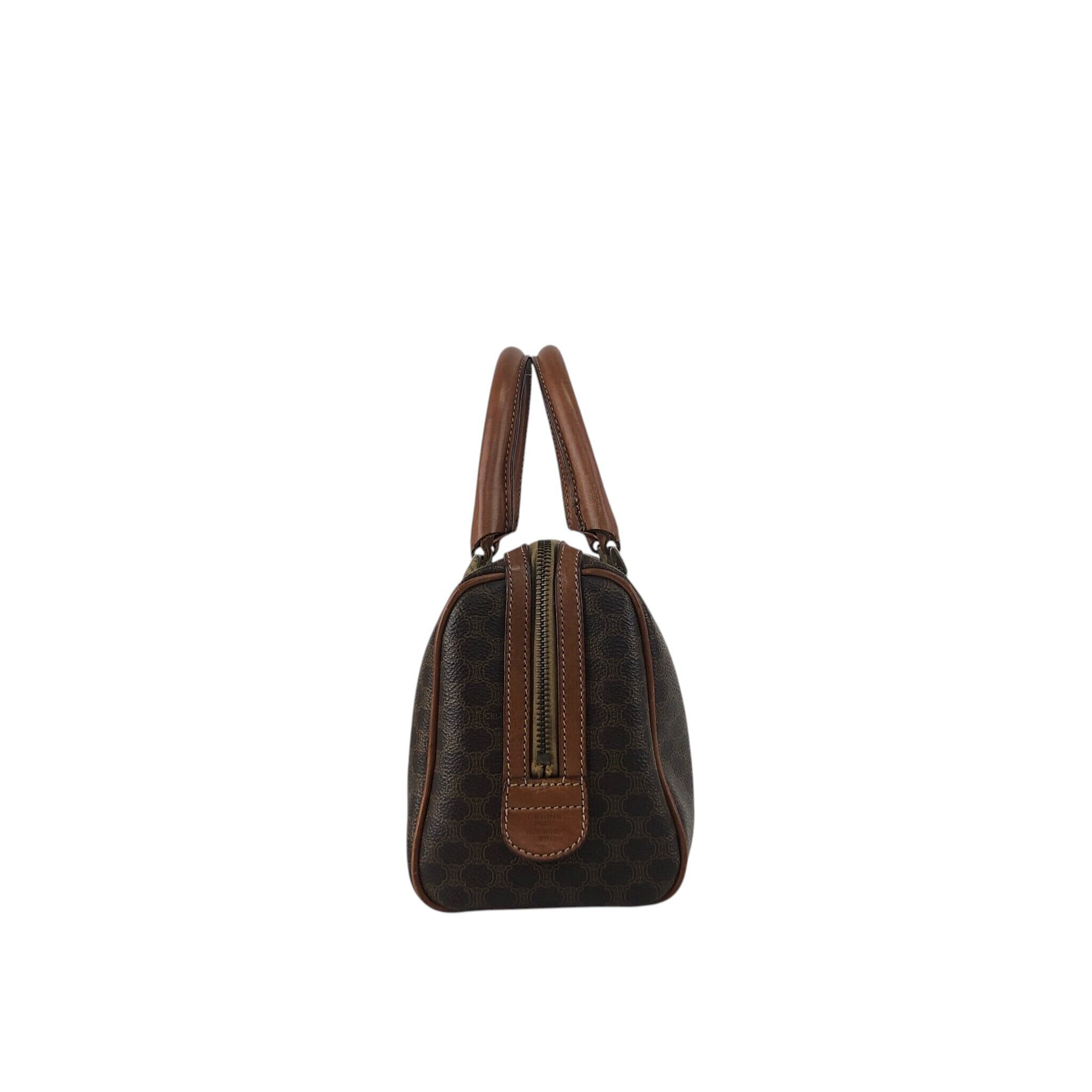 CELINE セリーヌ マカダム ショルダーバッグ ブラウン ブラゾン型押し
