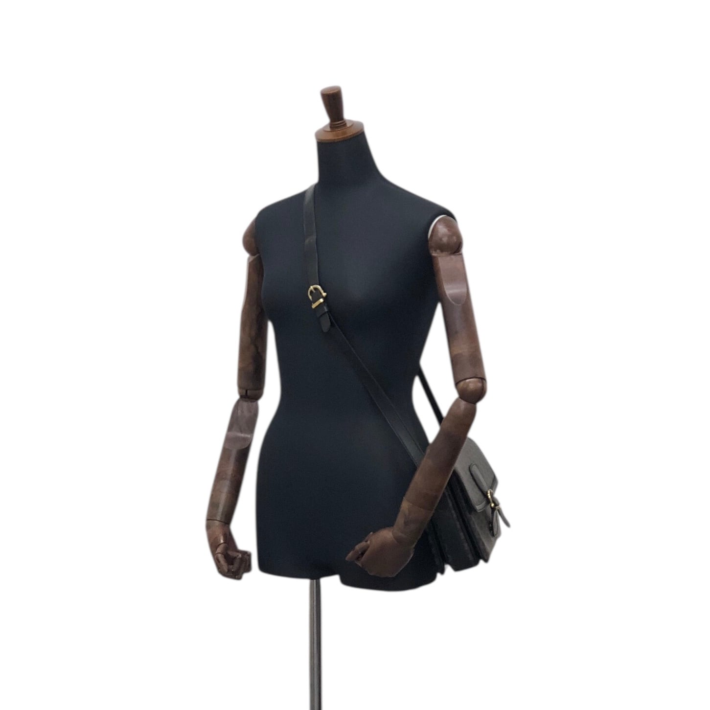 ✨美品✨OLD CELINE　マカダム　カーフレザー　ショルダーバック　ブラック CELINE セリーヌ ゴールド マカダム金具 カーフレザー