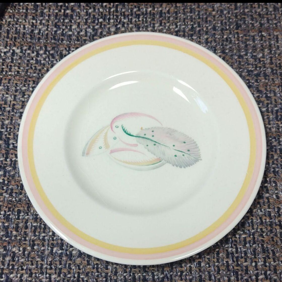 美品！スージークーパー グレイリーフ(ブルー) オーバル皿(大)
