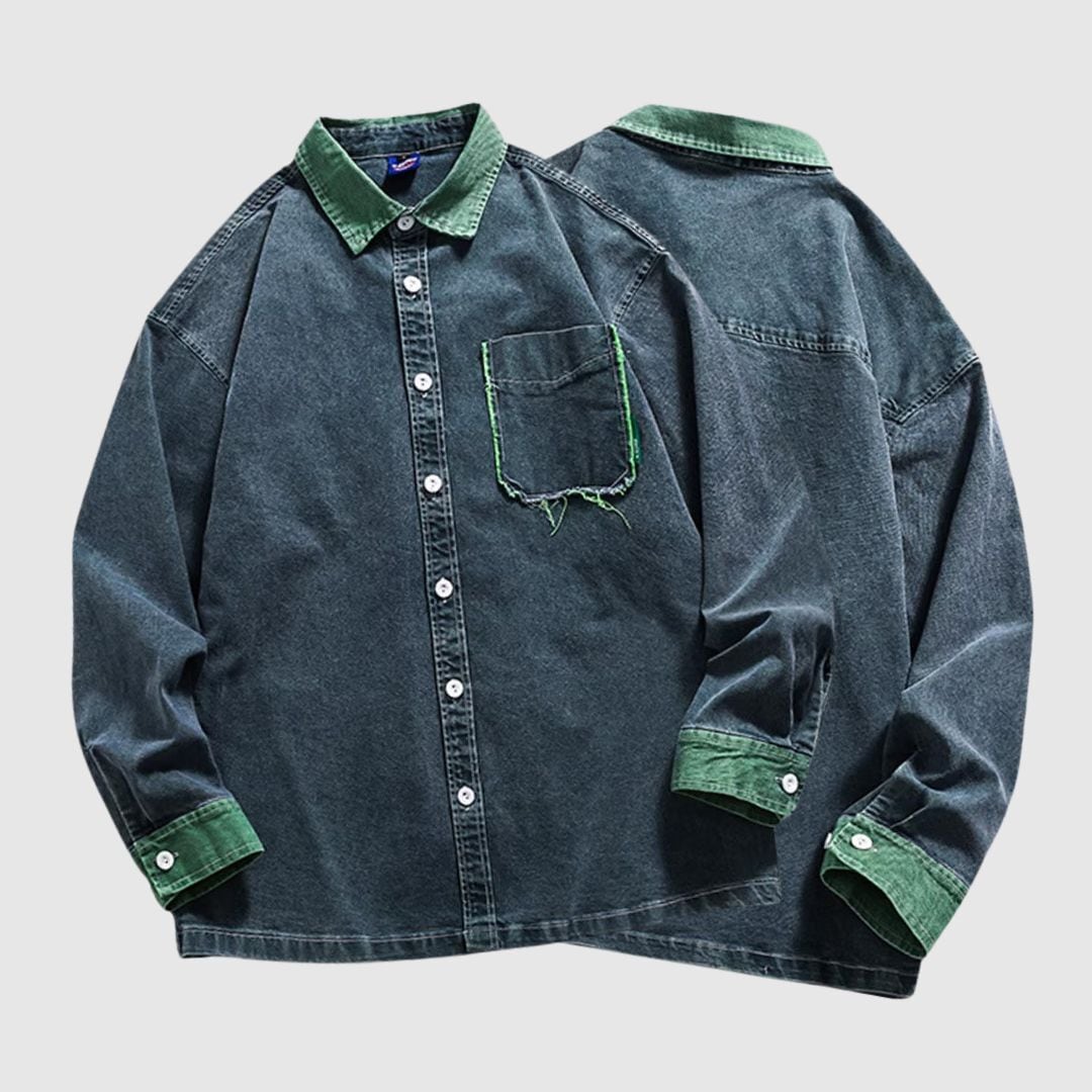 バイカラーデニムシャツ H2730