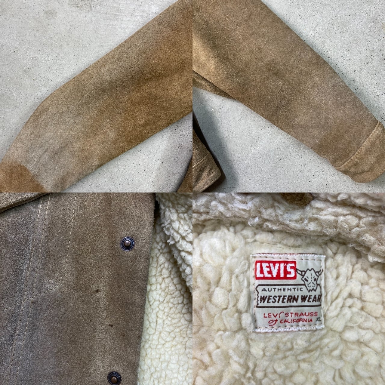 LEVI'S WESTERN WEAR 復刻 ショートホーンタグ スエードレザーボア