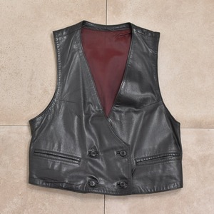 70～80s Spain ESEEFE double breasted leather vest
