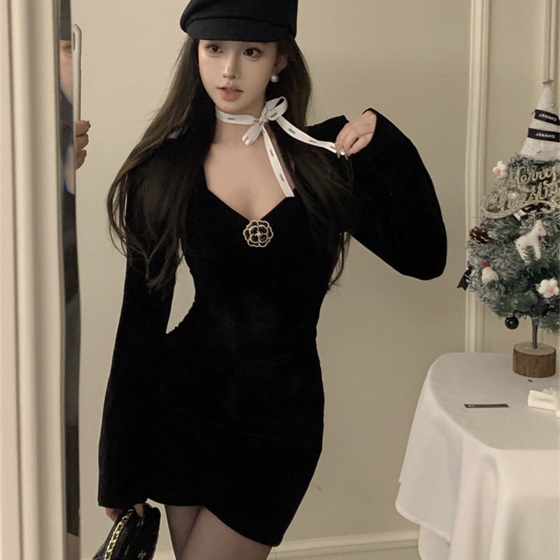 【dress】Vネックデートワンピース M28237