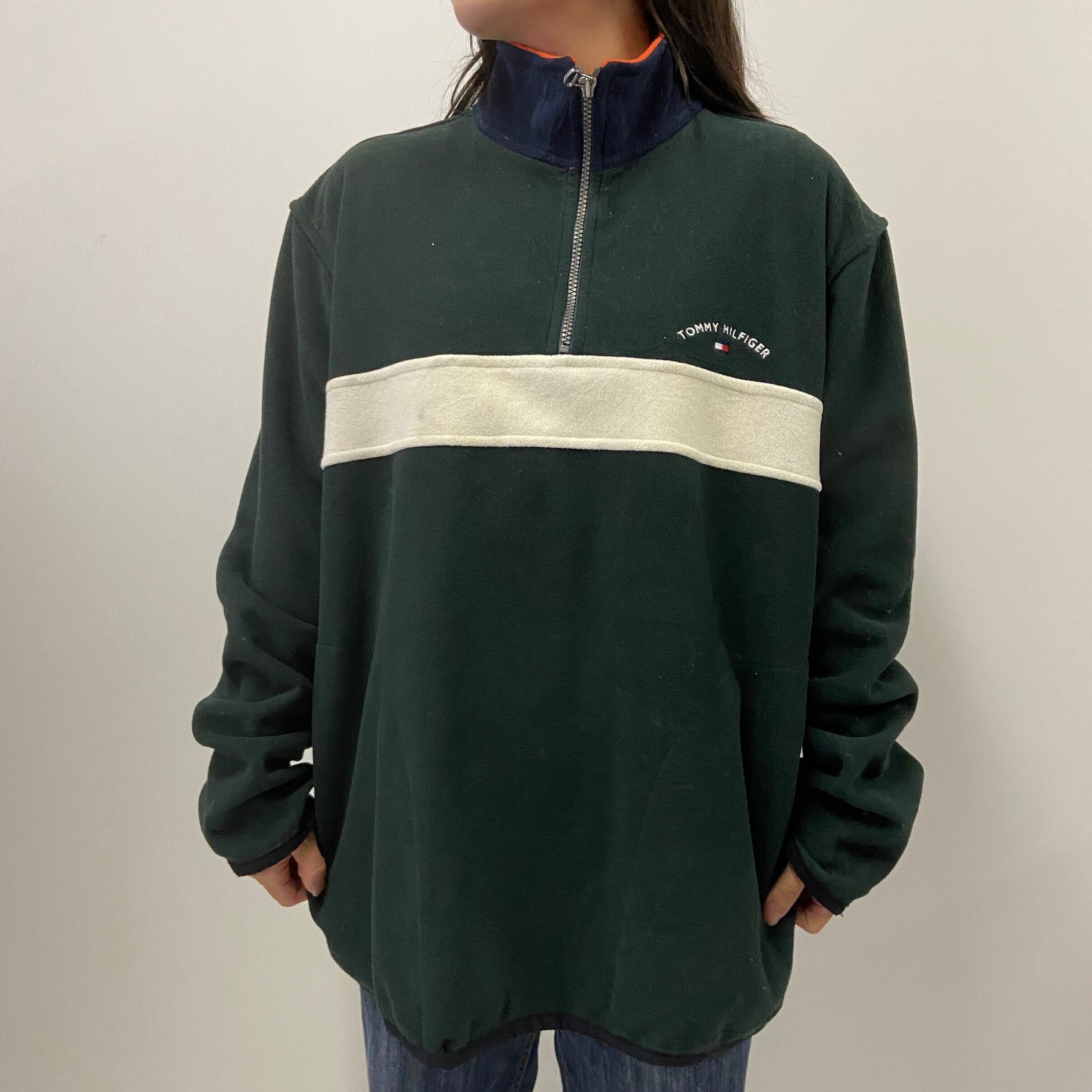 00年代 TOMMY HILFIGER トミーヒルフィガー ハーフジップ フリース 