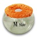 【Mサイズ】オレンジ　チンチラ　デグー　砂浴び容器　飛び散り防止　ブラッシング効果  Chinchilla's glass ball for dust bath [M size] fluffy ring is [orange color] .