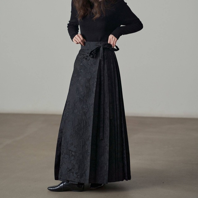 pleats long skirt　j-0322