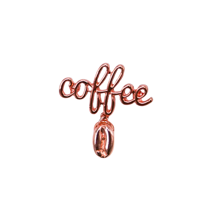 COFFEE」 文字と揺れる豆 ピンバッジ [P119] | almi pin badge