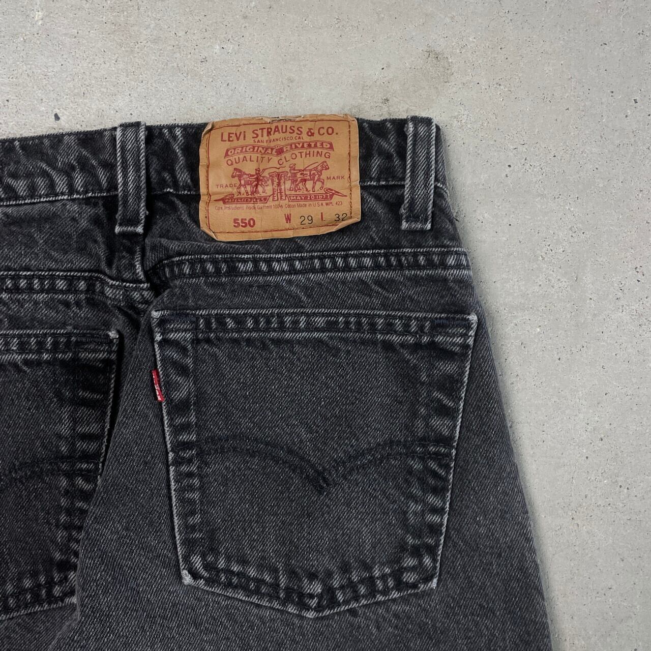 90年代 Levi's リーバイス 550 ブラックデニムパンツ メンズW29 古着