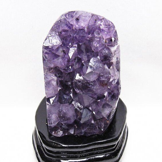 1.3Kg アメジスト クラスター ウルグアイ産 原石 amethyst 一点物 台座付属 182-7986