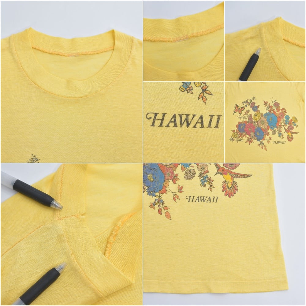 古着 ビンテージ 80s USA レーヨン 花柄 デザイン アート Tシャツ 80s USA製 バラ アート イラスト プリント Tシャツ メンズ XL 小さめ L