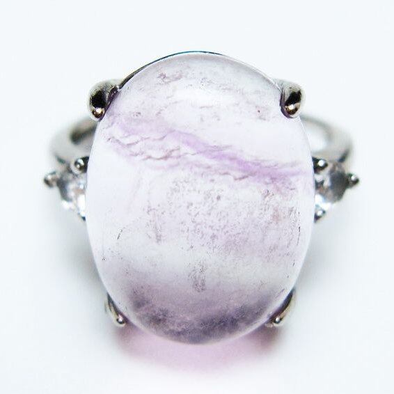 フローライト リング 蛍石 指輪 フリーサイズ 17号 一点物 メール便可 [M便 1/20] 115-7079