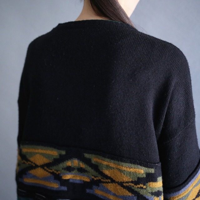 good coloring 3D knit pattern loose sweater