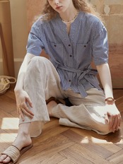 Sable Blanc Stripe Pants F0694