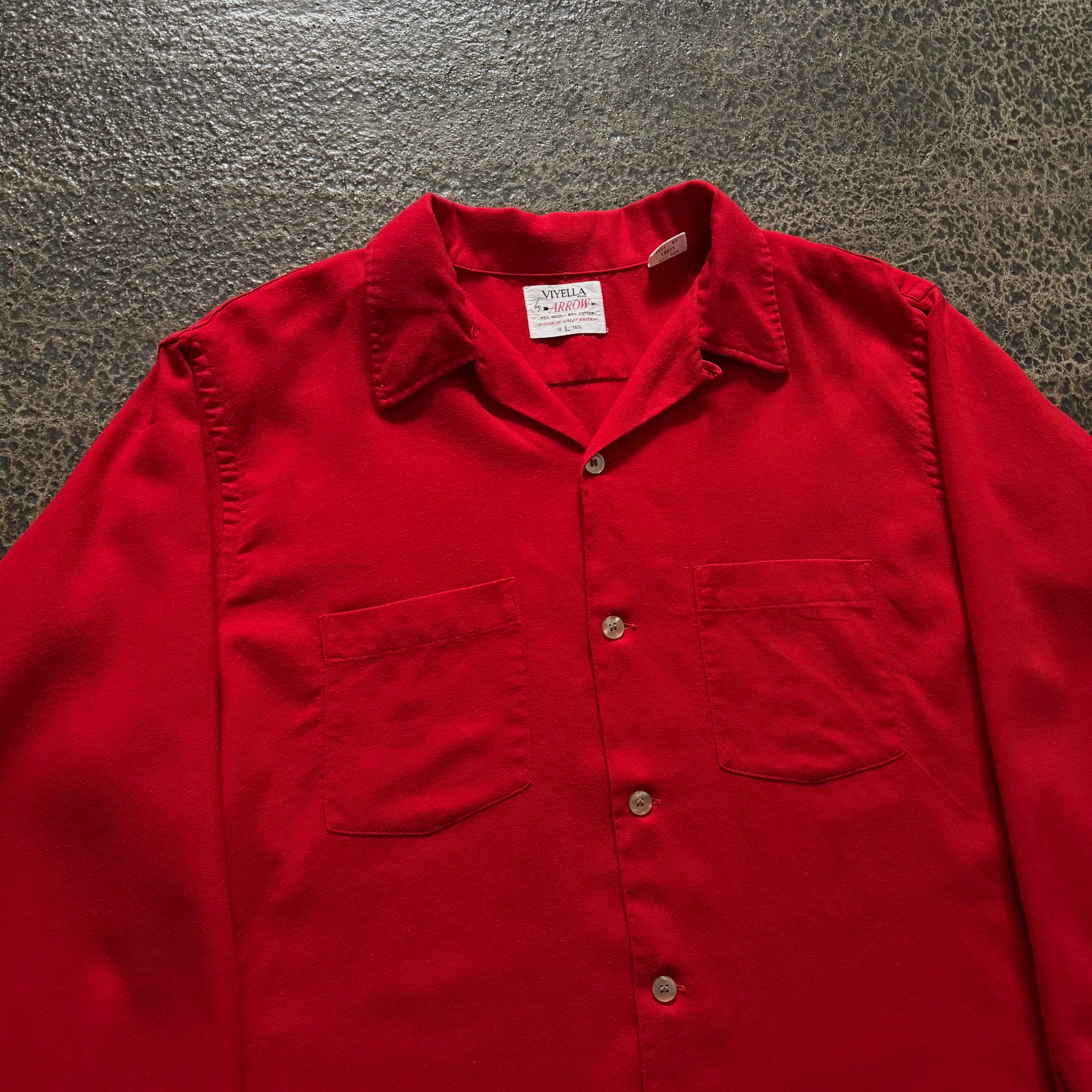 60s ARROW Open collar cotton wool shirt | used & vintage WATARU