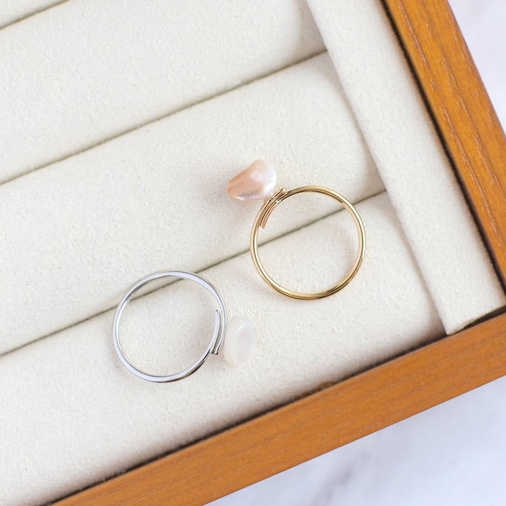 あたたかな輝き バロック シェル ファッションリング / フリーサイズ r-012