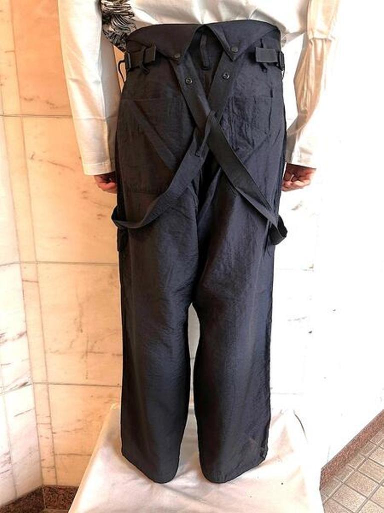 adidas Y-3（ワイ－スリー） 【Y-3 U CRINKLE VISCOSE SUSPENDER PANTS