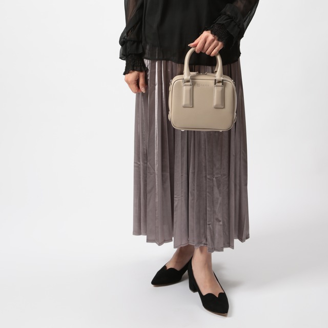 ミニボストンバッグ 2WAY ショルダーバッグ レザー［MBC025］Beige ベージュ