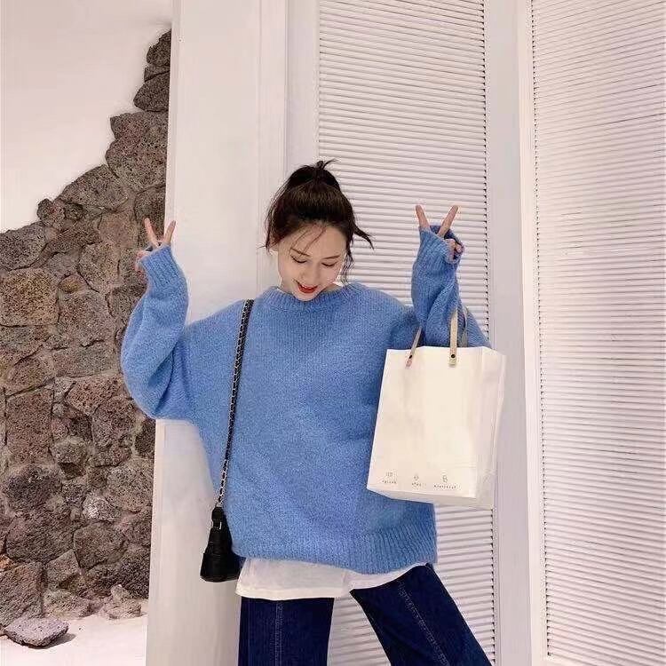 クルーネック　カラーニット　AJ11013-A004