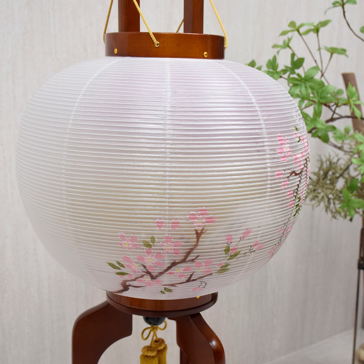 美吉野　伝統工芸　大内行灯　絹　二重絵　秋の花と五重塔 美吉野 伝統工芸 大内行灯 絹 二重絵 秋の花と五重塔