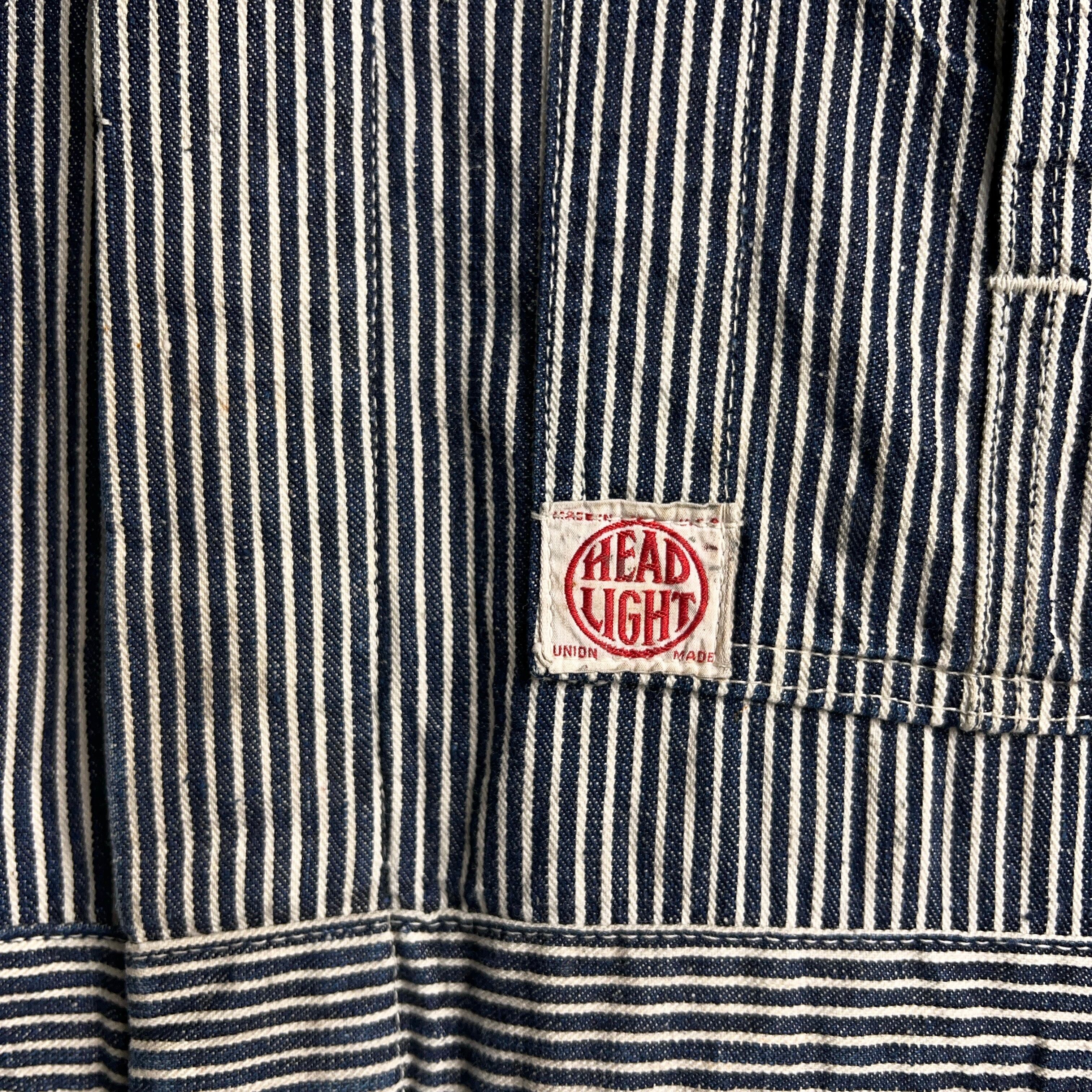 40s 50s ツナギストライプ カバーオールリメイク 1940's HEADLIGHT Hickory Stripe Coveralls 40年代 ヘッドライト