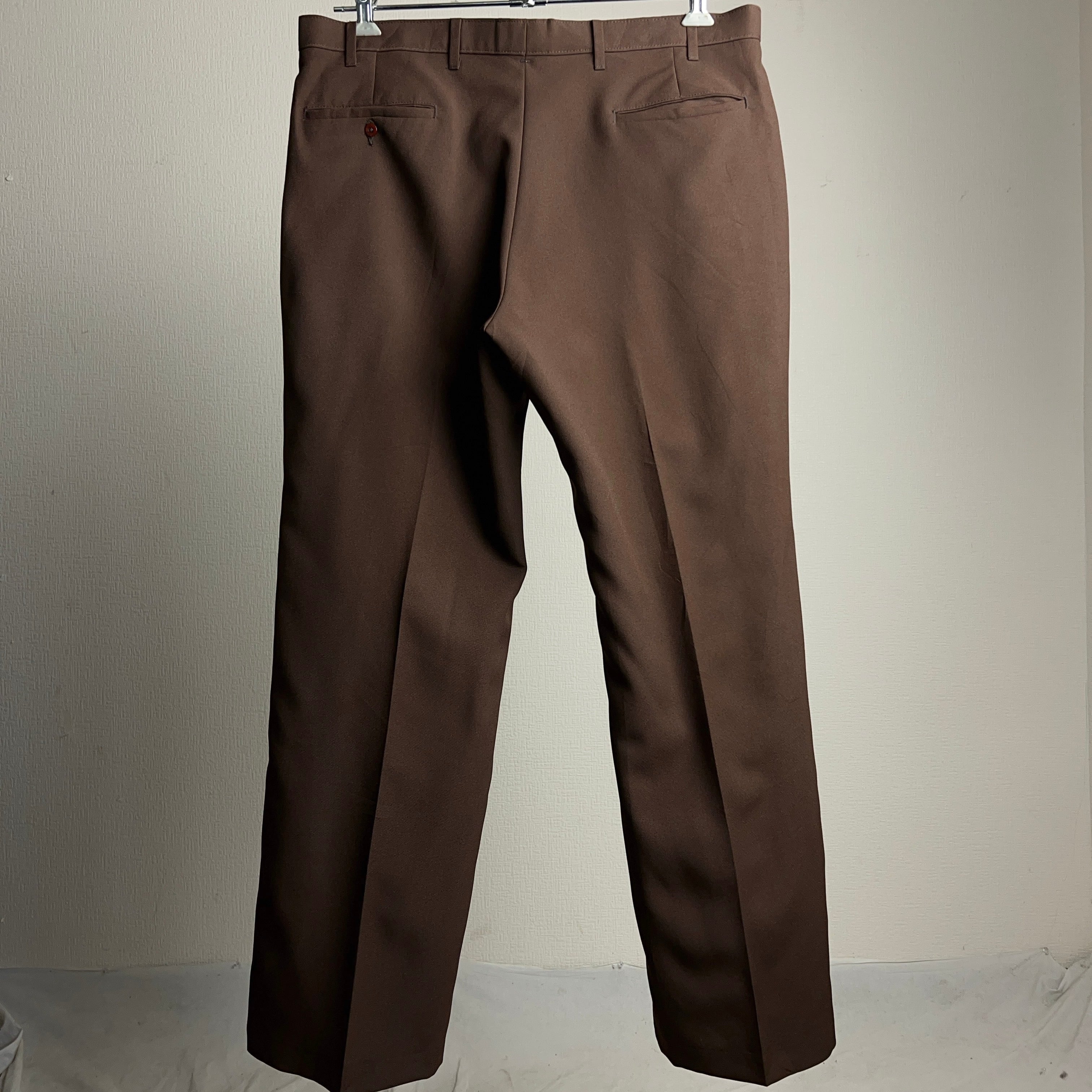 80's LEVI'S ACTION SLACKS STA-PREST Slacks Brown W37 80年代