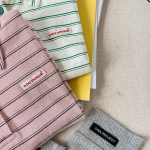 夏韓国風ボーダーポロシャツ