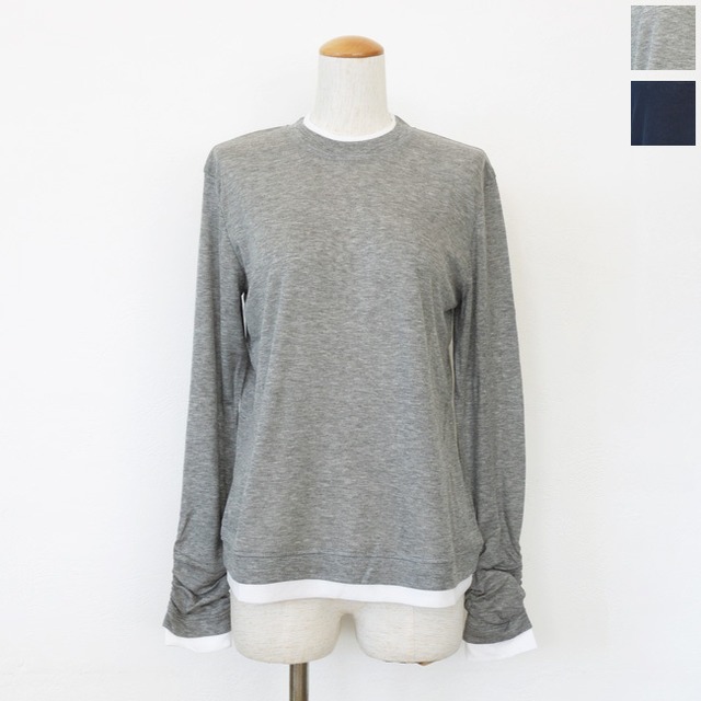 anana (アナナ) Tシャツ レイヤード シアー 長袖 クルーネック シャーリング a16-006