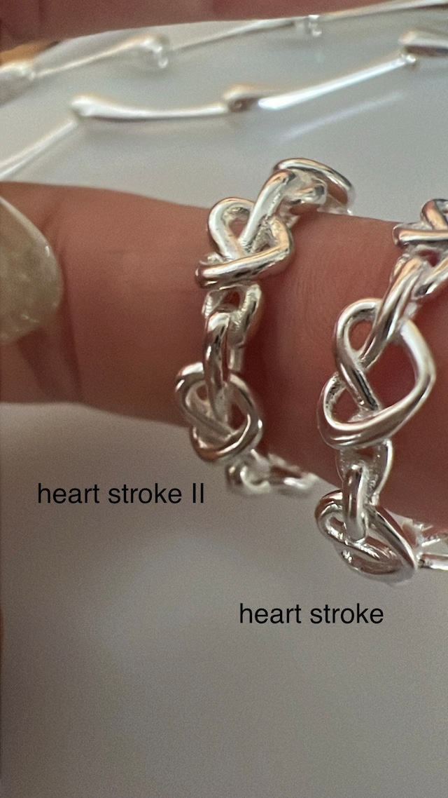 S925 Heart stroke ring II (R195-2)