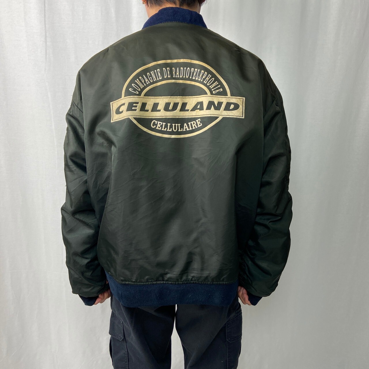90年代 民間品 MA-1タイプ フライトジャケット 企業ロゴ メンズXL相当 