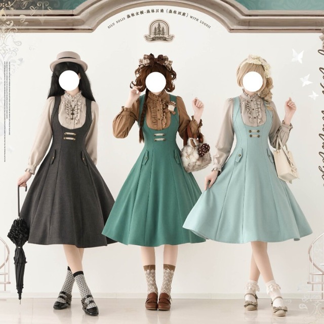 クラシカルロリータ｜ウエスト装飾が映えるクラシックJSKワンピース フレアシルエット｜SEASONZ