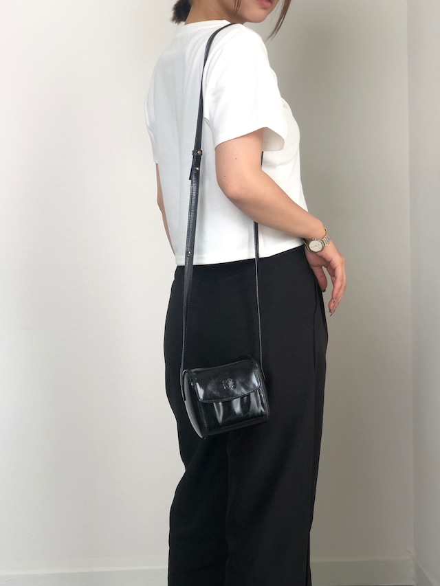 LOEWE ロエベ ショルダーバッグ ブラック アナグラム レザー ミニバッグ vintage ヴィンテージ オールド yt7pzh